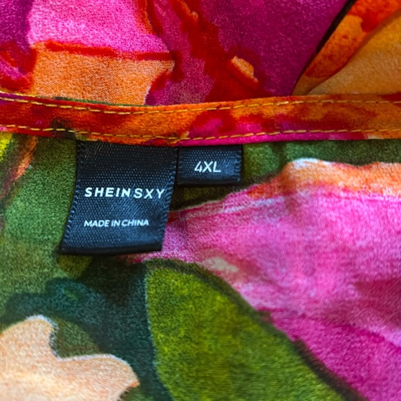 SXY SHEIN bright floral tie front top - Picture 4 of 5